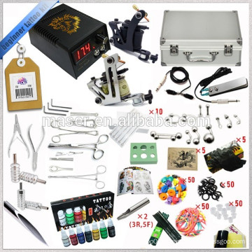 2 Tattoo Guns Tattoo Kit, 50 Tattoo Ink Cup Kit complet de tatouage, kit de tatouage complet, kit de tatouage en gros